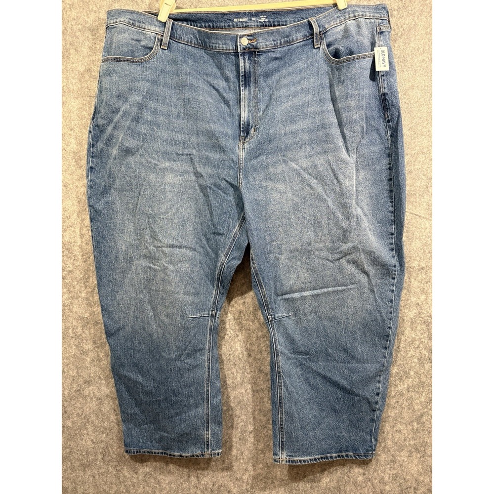 Old Navy Wow Barrel Leg Ankle Jeans Women's Plus 28 High Rise Medium Wash NWT